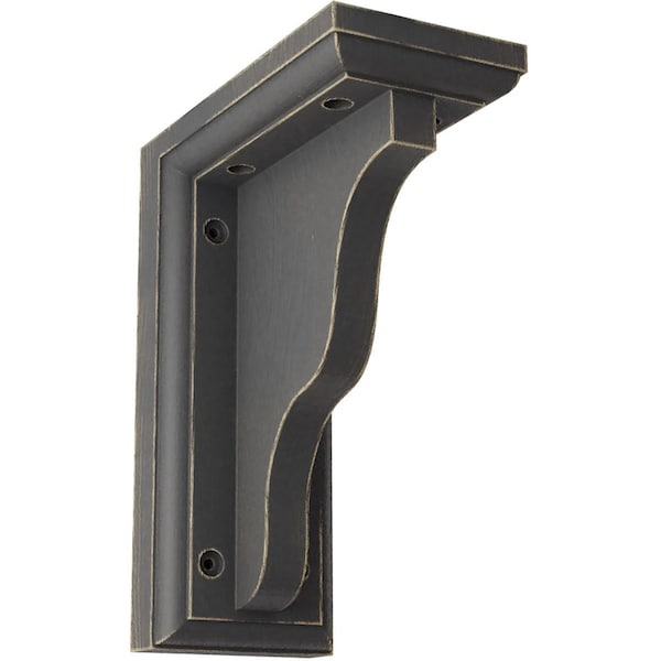 Ekena Millwork 3"W x 5"D x 7"H Hamilton Traditional Wood Vintage Decor Bracket, Black BKTWD03X05X07HABL - main